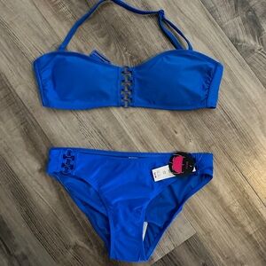 No boundaries, royal blue bikini, bottoms -S (nwt), top-M